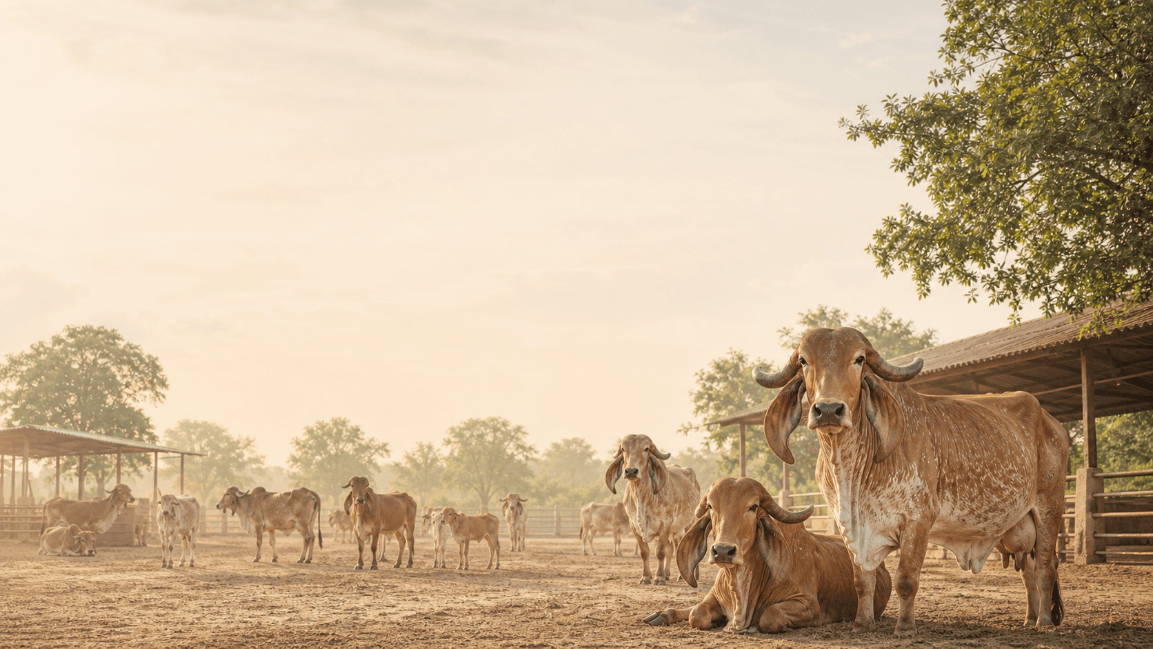 Gir cows at the Organic Jaipur farm in Rajasthan
