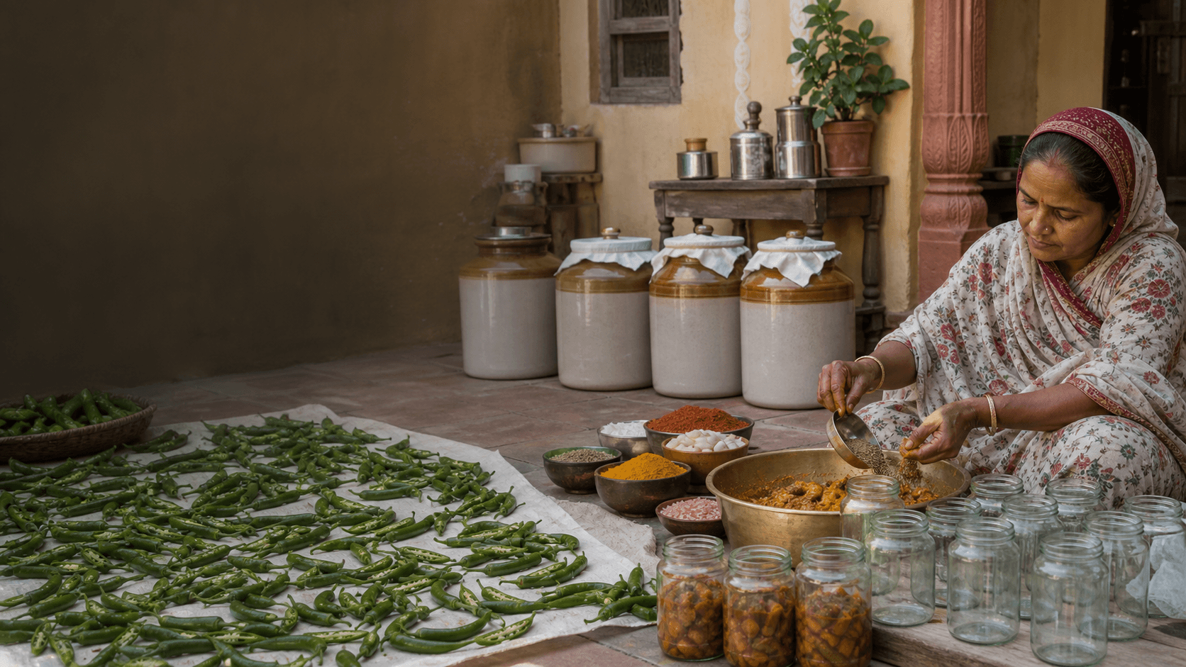 Traditional Pickles making process at Organic Jaipur
